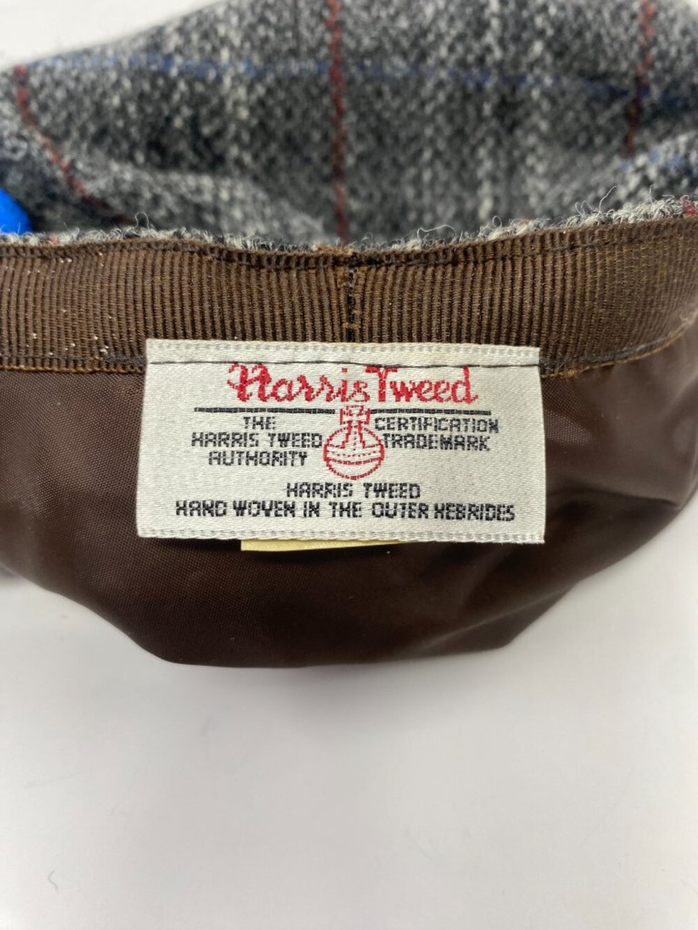 Harris Tweed Flat Cap Hat Cabbie Newsboy Wool Size 7 M Gray Red Plaid Vintage - Picture 8 of 9